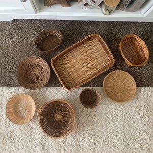 Wicker Basket Wall Set - #3